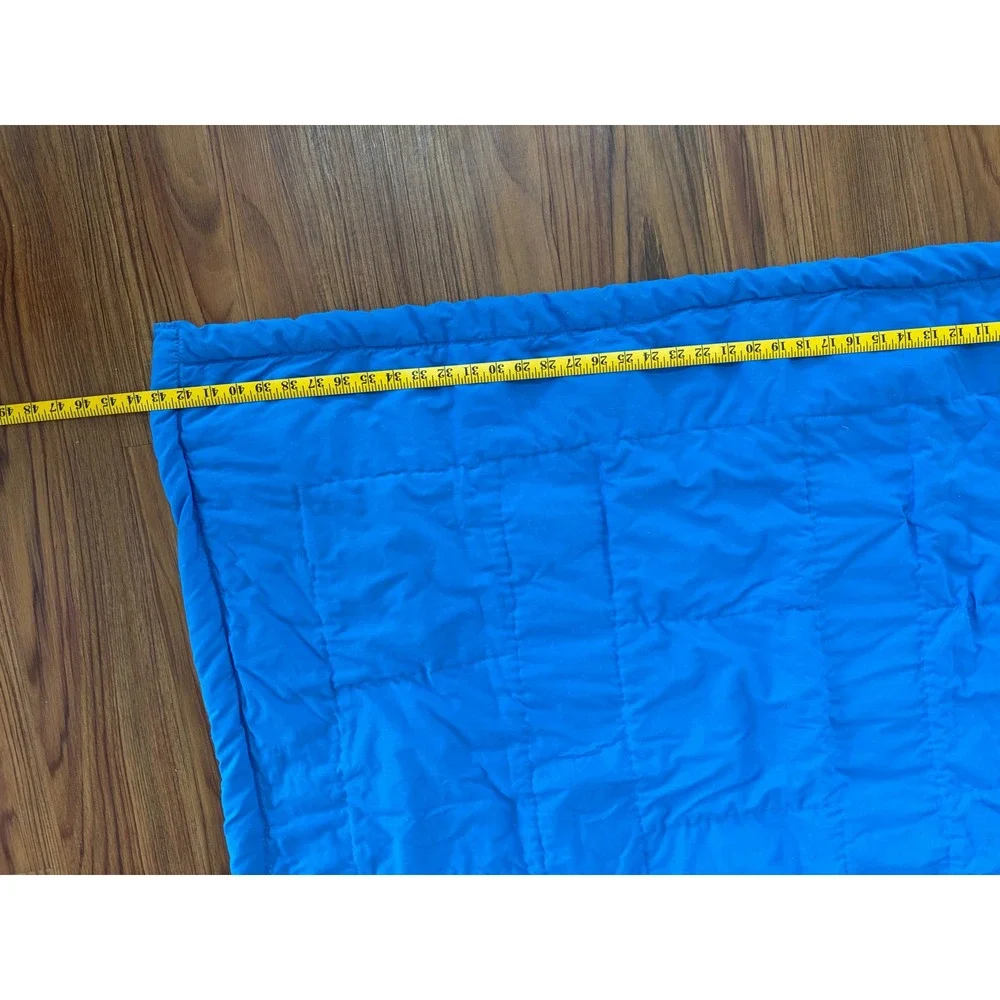 Vintage handmade horse equestrian baby crib blanket blue embroidery